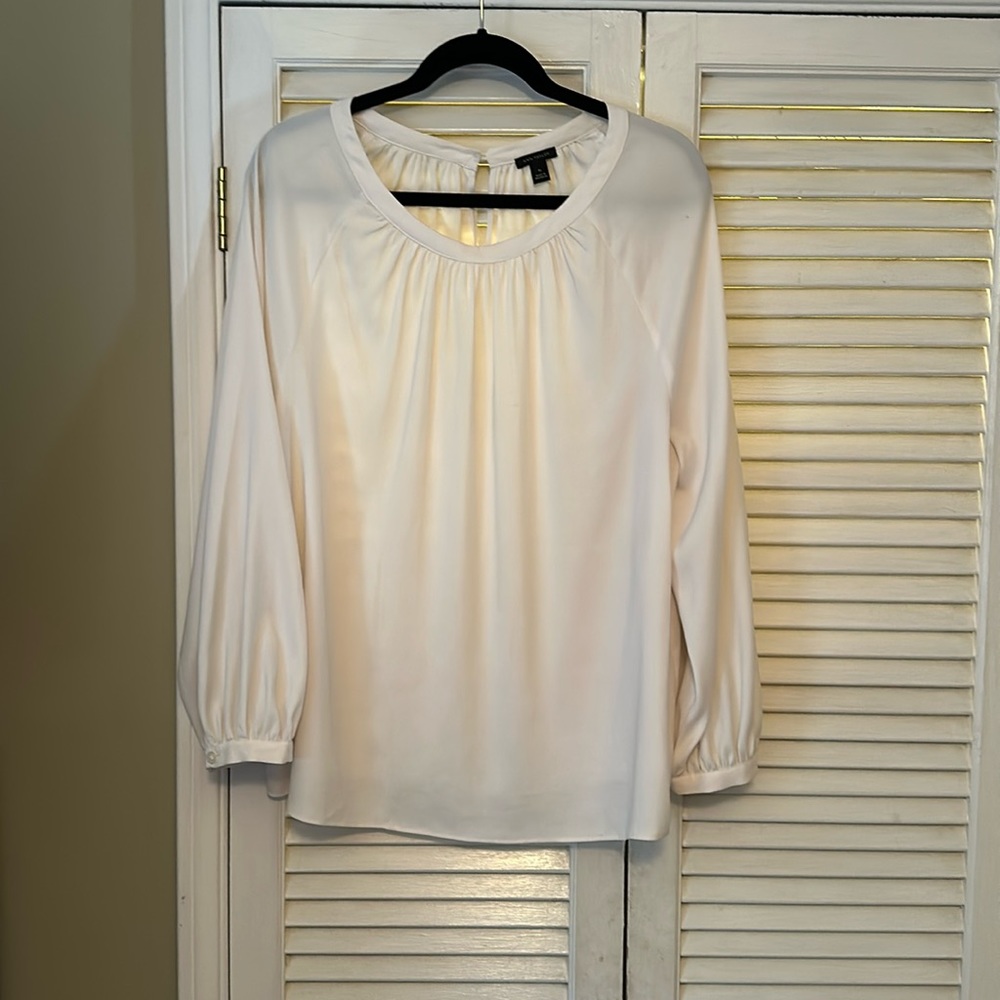 White Ann Taylor long sleeve blouse